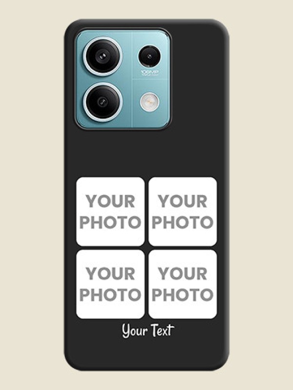 Custom Floral Art with 6 Image Holder - Photo on Space Black Soft Matte Mobile Case - Poco X6 Neo 5G - alternate view