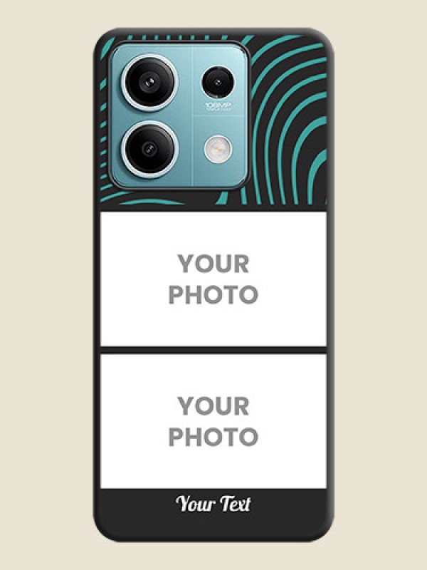 Custom Wave Pattern with 2 Image Holder on Space Black Personalized Soft Matte Phone Covers - Poco X6 Neo 5G - alternate view