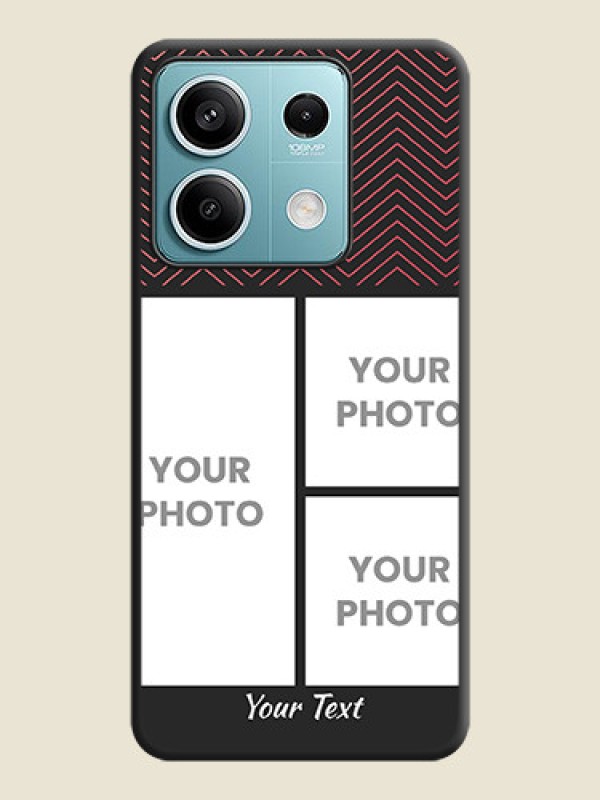 Custom Wave Pattern with 3 Image Holder on Space Black Custom Soft Matte Back Cover - Poco X6 Neo 5G - alternate view