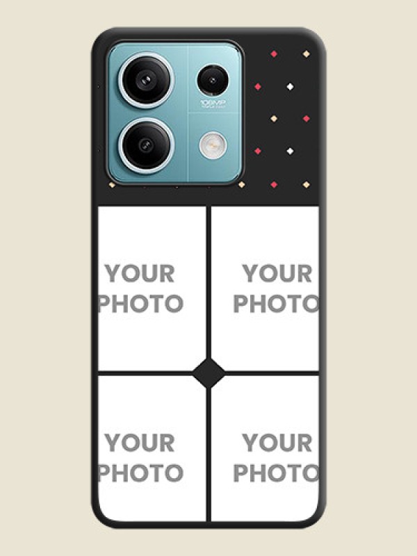 Custom Multicolor Dotted Pattern with 4 Image Holder on Space Black Custom Soft Matte Phone Cases - Poco X6 Neo 5G - alternate view