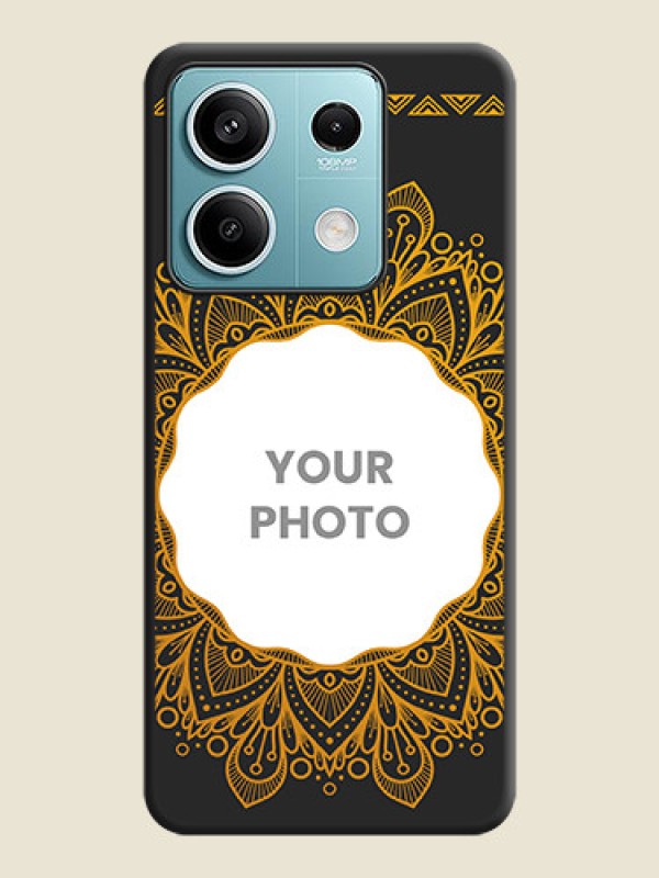 Custom Round Image with Floral Design - Photo on Space Black Soft Matte Mobile Cover - Poco X6 Neo 5G - alternate view