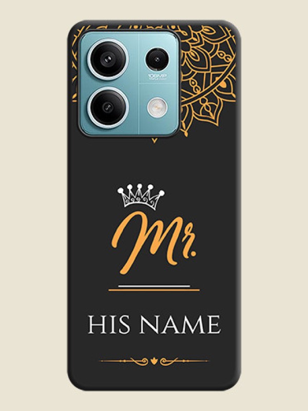 Custom Mr Name with Floral Design on Personalised Space Black Soft Matte Cases - Poco X6 Neo 5G - alternate view