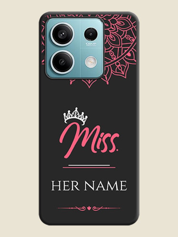 Custom Mrs Name with Floral Design on Space Black Personalized Soft Matte Phone Covers - Poco X6 Neo 5G - alternate view
