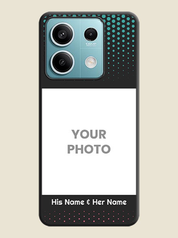 Custom Faded Dots with Grunge Photo Frame and Text on Space Black Custom Soft Matte Phone Cases - Poco X6 Neo 5G - alternate view