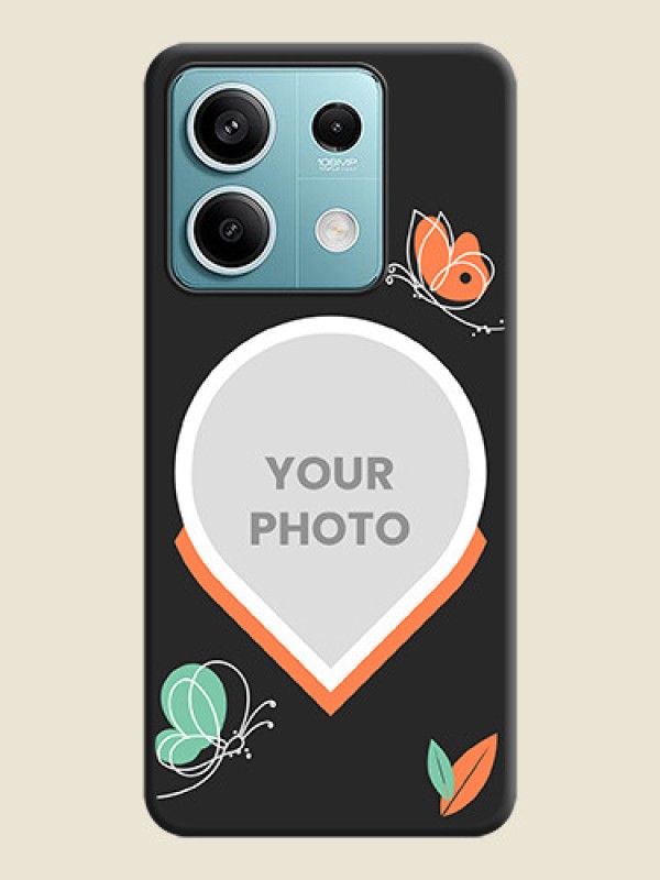 Custom Upload Pic With Simple Butterly Design On Space Black Personalized Soft Matte Phone Covers - Poco X6 Neo 5G - alternate view