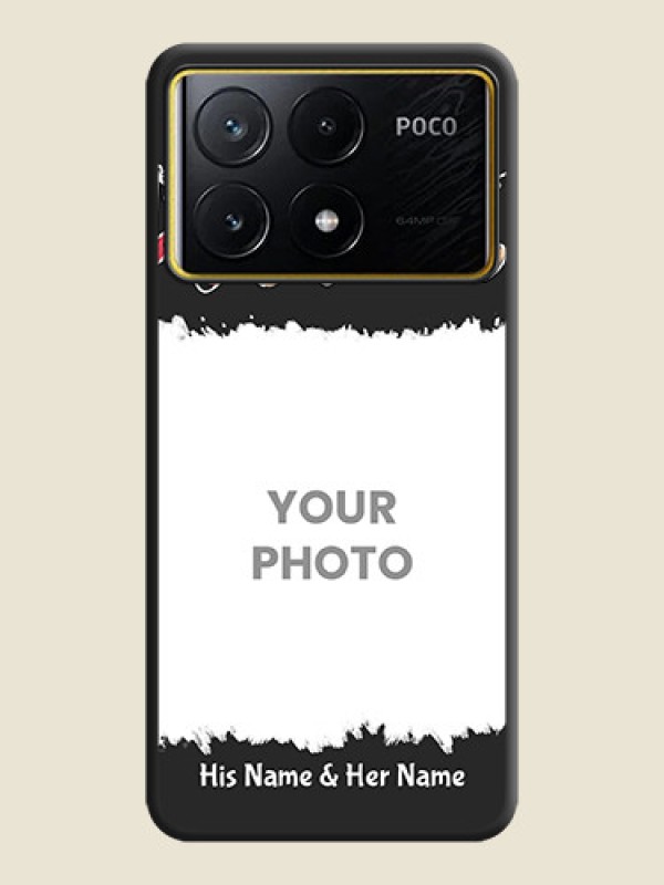 Custom Pink Love Hangings with Name on Space Black Custom Soft Matte Phone Cases - Poco X6 Pro 5G - alternate view