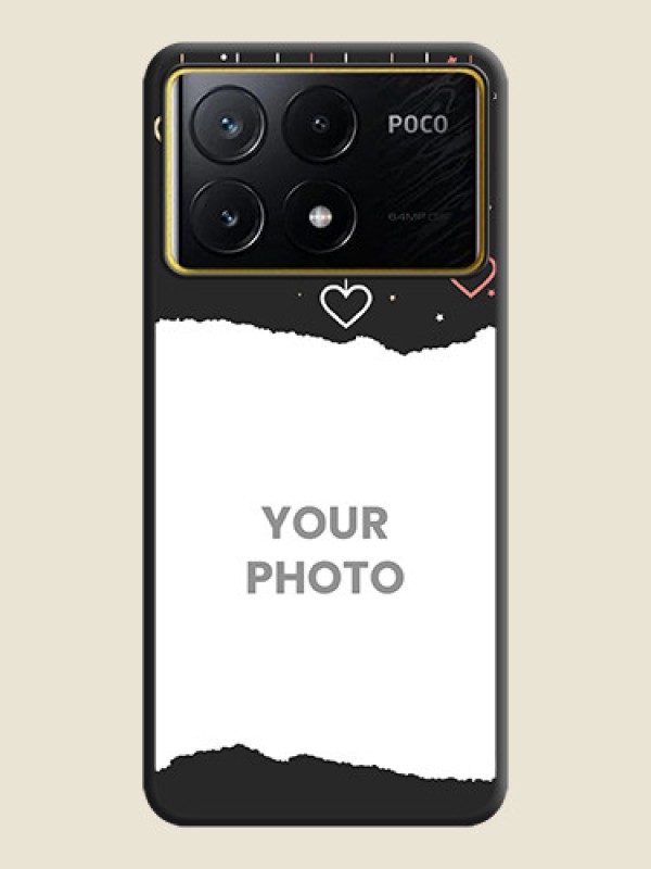 Custom Love Hangings with Splash Wave Picture on Space Black Custom Soft Matte Phone Back Cover - Poco X6 Pro 5G - alternate view