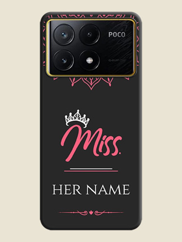 Custom Mrs Name with Floral Design on Space Black Personalized Soft Matte Phone Covers - Poco X6 Pro 5G - alternate view