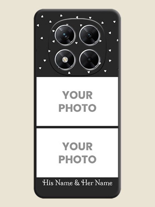 Custom Miniature Love Symbols with Name On Space Black Custom Soft Matte Mobile Back Cover - Poco X7 5G