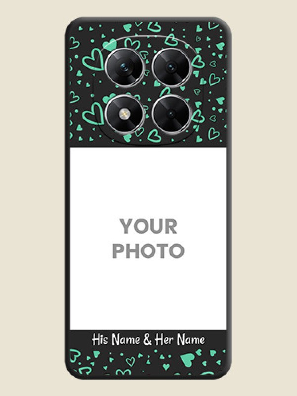 Custom Sea Green Indefinite Love Pattern on Photo On Space Black Custom Soft Matte Mobile Back Cover - Poco X7 5G