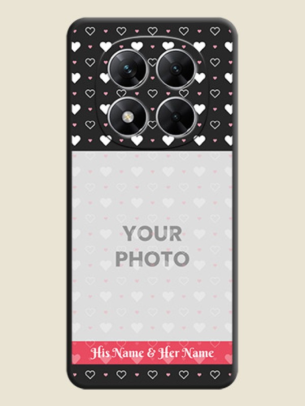 Custom White Color Love Symbols with Text Design on Photo On Space Black Custom Soft Matte Mobile Back Cover - Poco X7 5G