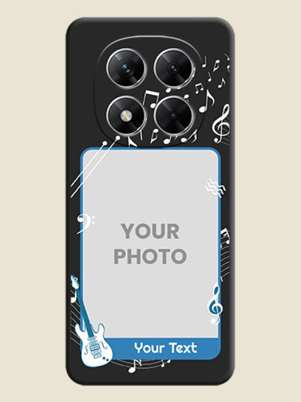 Custom Musical Theme Design with Text on Photo On Space Black Custom Soft Matte Mobile Back Cover - Poco X7 5G