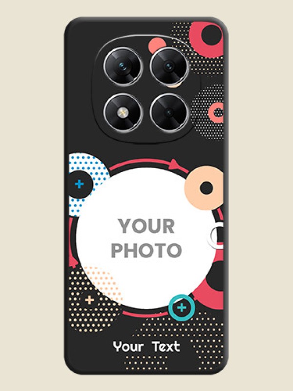 Custom Multicoloured Round Image On Space Black Custom Soft Matte Mobile Back Cover - Poco X7 5G