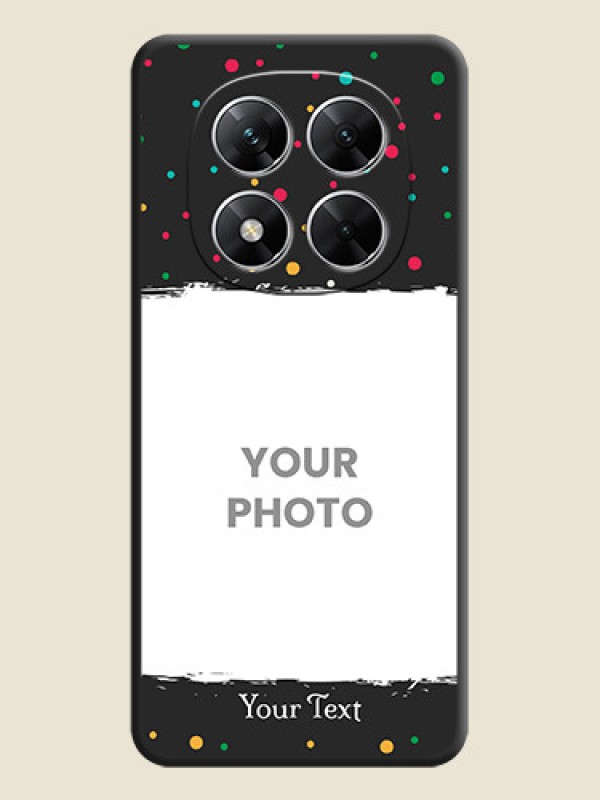 Custom Multicolor Dotted Pattern with Text On Space Black Custom Soft Matte Mobile Back Cover - Poco X7 5G