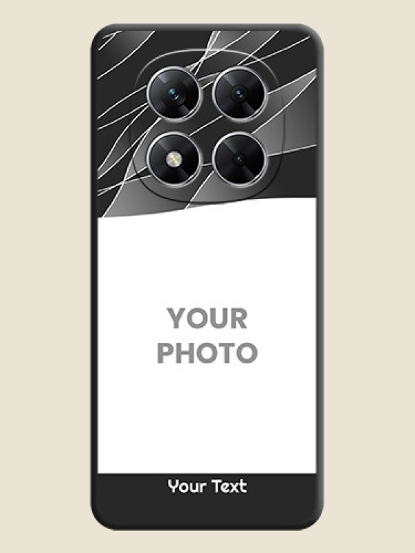 Custom Mixed Wave Lines on Photo On Space Black Custom Soft Matte Mobile Back Cover - Poco X7 5G