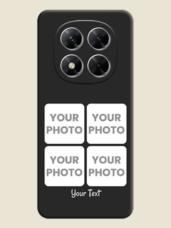 Custom Floral Art with 6 Image Holder on Photo On Space Black Custom Soft Matte Mobile Back Cover - Poco X7 5G