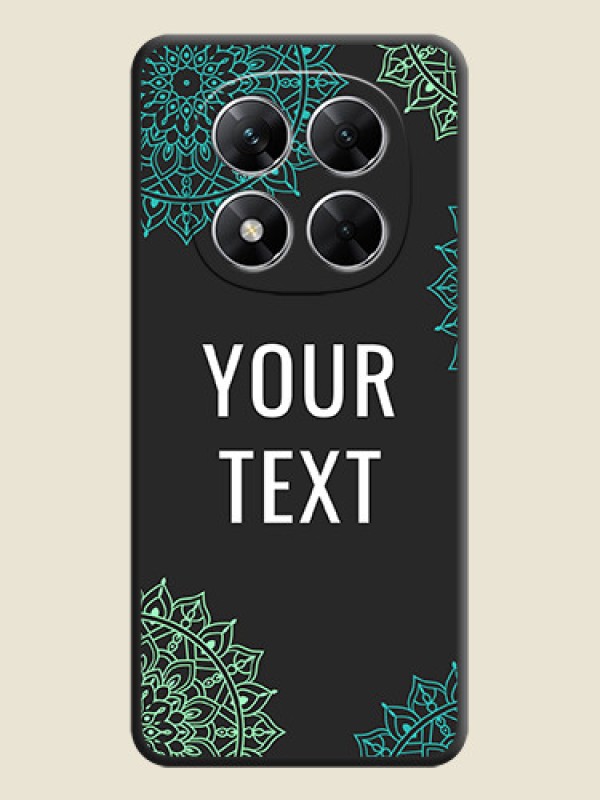 Custom Your Name with Floral Design On Space Black Custom Soft Matte Mobile Back Cover - Poco X7 5G