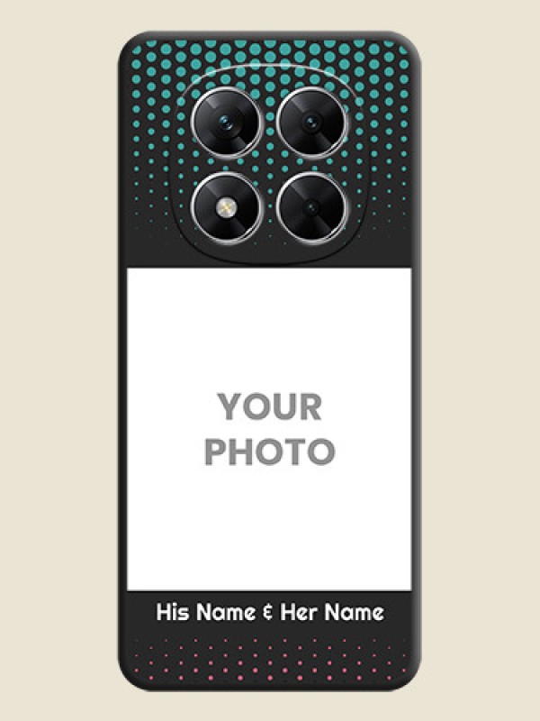 Custom Faded Dots with Grunge Photo Frame and Text On Space Black Custom Soft Matte Mobile Back Cover - Poco X7 5G