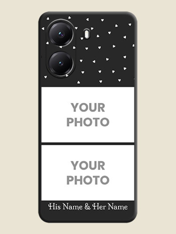 Custom Miniature Love Symbols with Name On Space Black Custom Soft Matte Mobile Back Cover - Poco X7 Pro 5G - alternate view