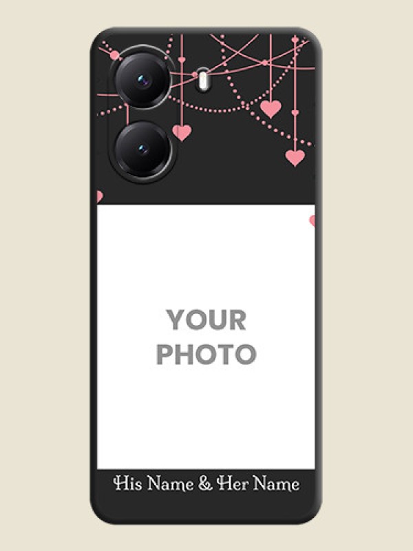 Custom Pink Love Hangings with Text On Space Black Custom Soft Matte Mobile Back Cover - Poco X7 Pro 5G - alternate view