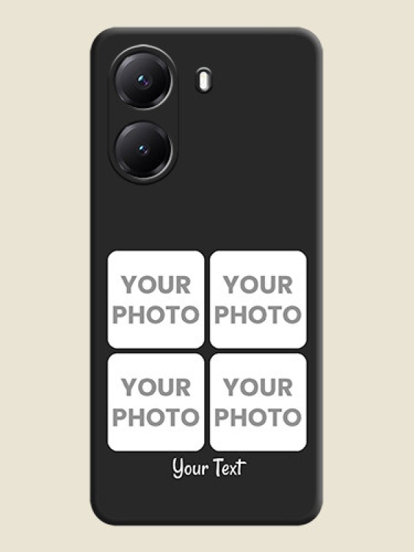 Custom Floral Art with 6 Image Holder on Photo On Space Black Custom Soft Matte Mobile Back Cover - Poco X7 Pro 5G - alternate view