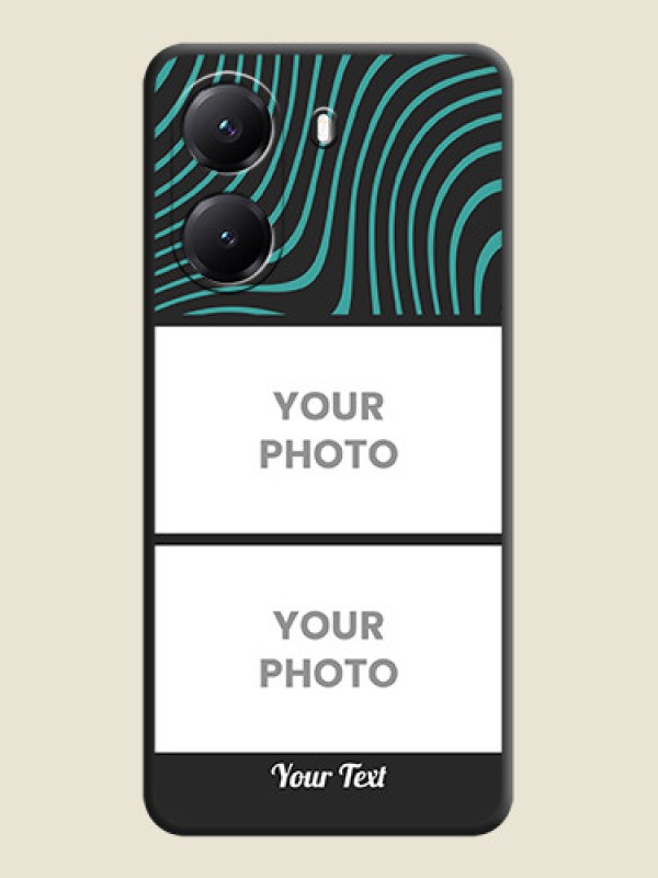 Custom Wave Pattern with 2 Image Holder On Space Black Custom Soft Matte Mobile Back Cover - Poco X7 Pro 5G - alternate view