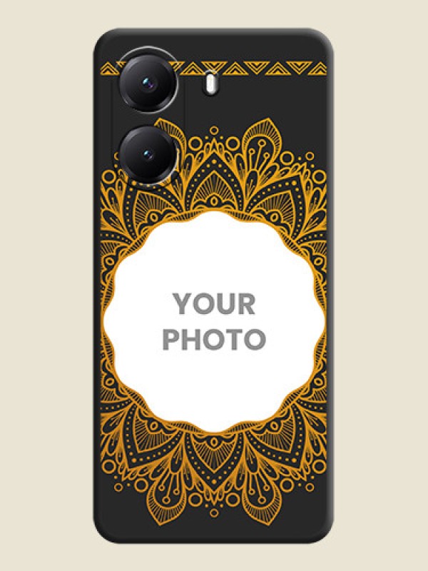 Custom Round Image with Floral Design On Space Black Custom Soft Matte Mobile Back Cover - Poco X7 Pro 5G - alternate view