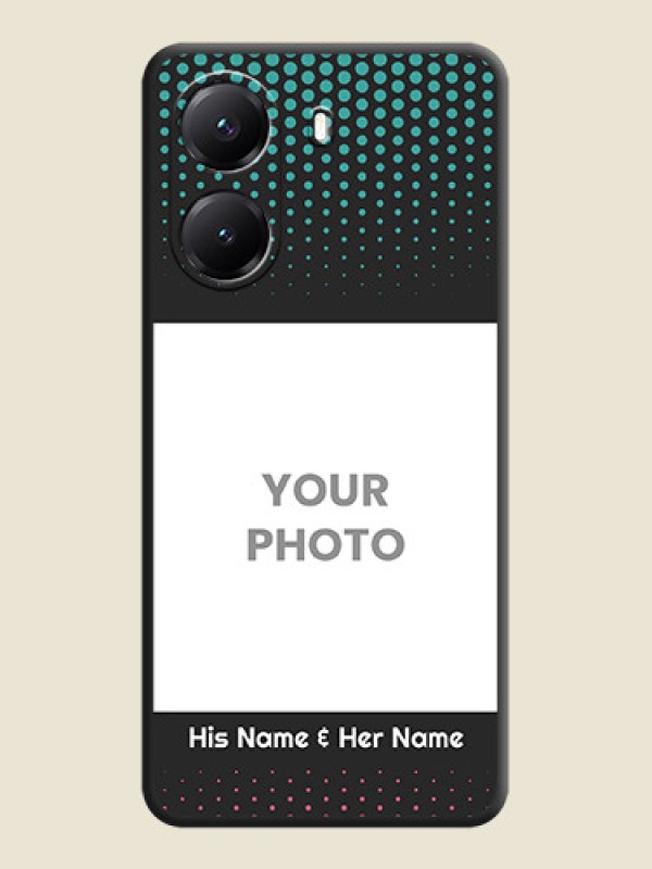 Custom Faded Dots with Grunge Photo Frame and Text On Space Black Custom Soft Matte Mobile Back Cover - Poco X7 Pro 5G - alternate view