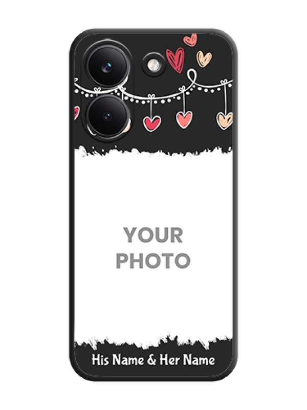 Custom Pink Love Hangings with Name On Space Black Custom Soft Matte Mobile Back Cover - Poco X8 Pro 5G - alternate view