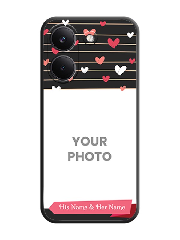 Custom Love Pattern with Name on Pink Ribbon on Photo On Space Black Custom Soft Matte Mobile Back Cover - Poco X8 Pro 5G - alternate view