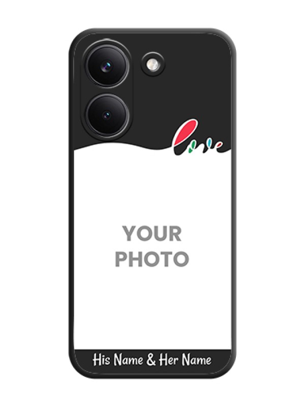 Custom Fall in Love Pattern with Picture on Photo On Space Black Custom Soft Matte Mobile Back Cover - Poco X8 Pro 5G - alternate view