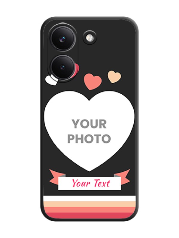 Custom Love Shaped Photo with Colorful Stripes On Space Black Custom Soft Matte Mobile Back Cover - Poco X8 Pro 5G - alternate view