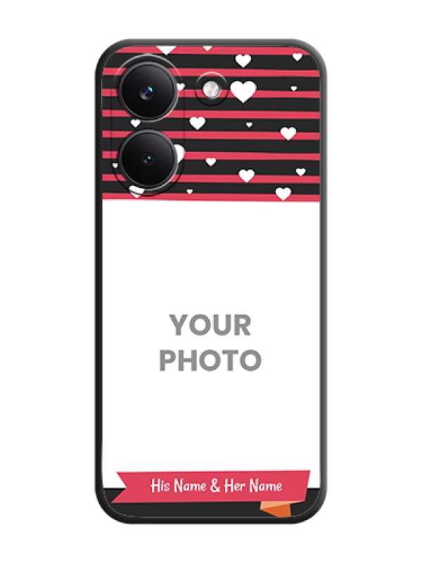 Custom White Color Love Symbols with Pink Lines Pattern On Space Black Custom Soft Matte Mobile Back Cover - Poco X8 Pro 5G - alternate view