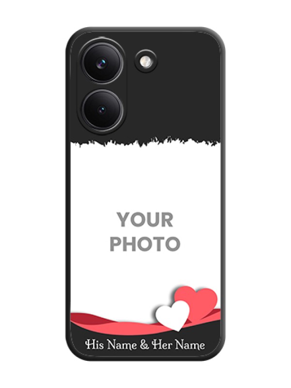 Custom Pin Color Love Shaped Ribbon Design with Text On Space Black Custom Soft Matte Mobile Back Cover - Poco X8 Pro 5G - alternate view