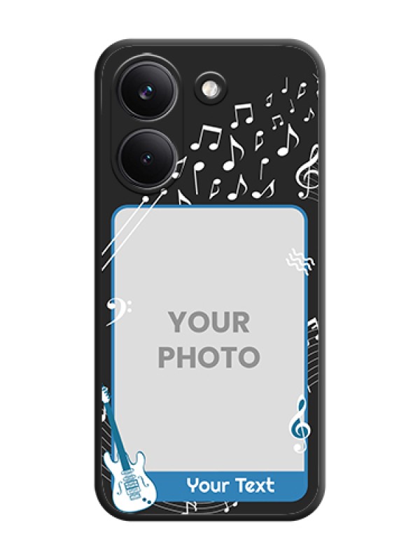 Custom Musical Theme Design with Text on Photo On Space Black Custom Soft Matte Mobile Back Cover - Poco X8 Pro 5G - alternate view
