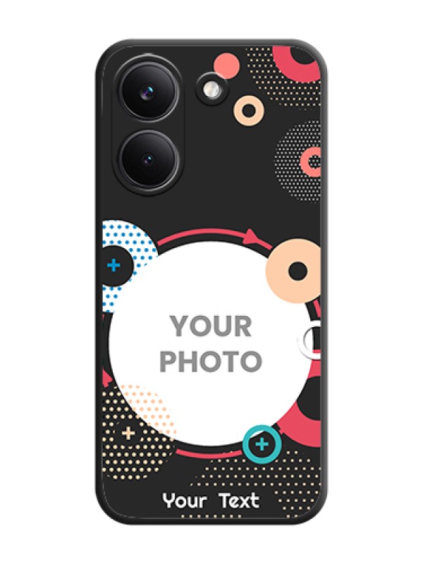 Custom Multicoloured Round Image On Space Black Custom Soft Matte Mobile Back Cover - Poco X8 Pro 5G - alternate view