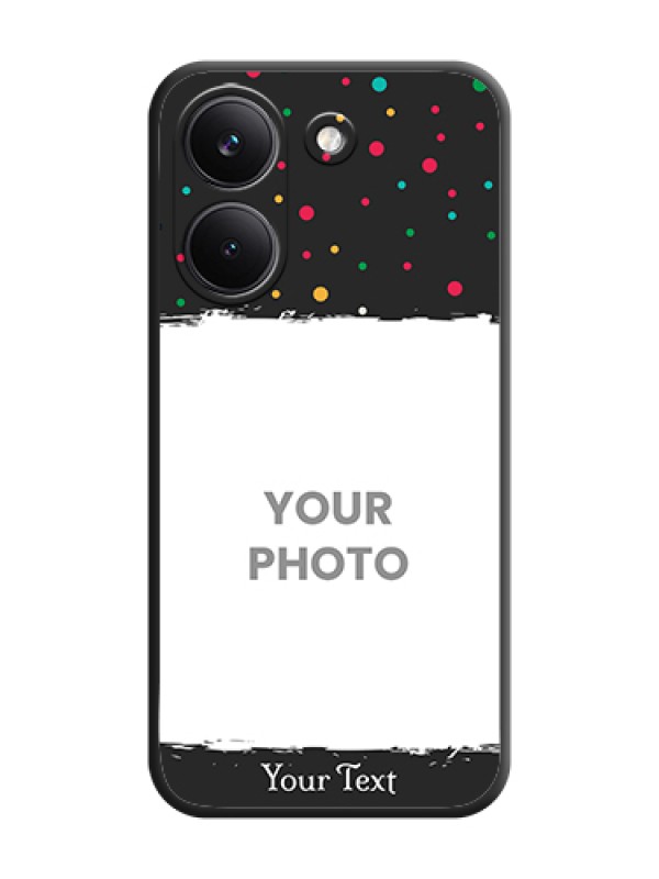 Custom Multicolor Dotted Pattern with Text On Space Black Custom Soft Matte Mobile Back Cover - Poco X8 Pro 5G - alternate view