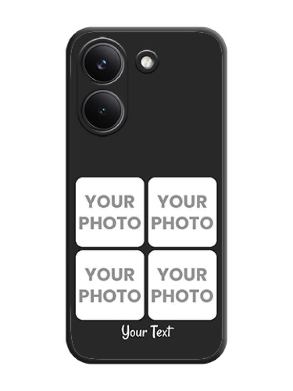 Custom Floral Art with 6 Image Holder on Photo On Space Black Custom Soft Matte Mobile Back Cover - Poco X8 Pro 5G - alternate view