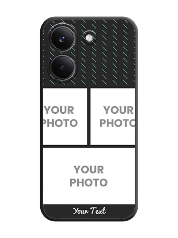 Custom Cross Dotted Pattern with 2 Image Holder On Space Black Custom Soft Matte Mobile Back Cover - Poco X8 Pro 5G - alternate view