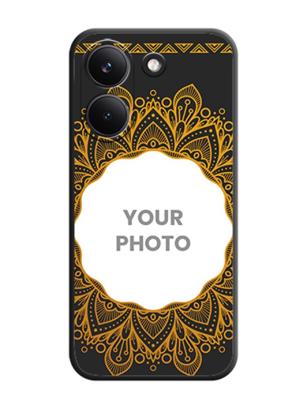 Custom Round Image with Floral Design On Space Black Custom Soft Matte Mobile Back Cover - Poco X8 Pro 5G - alternate view