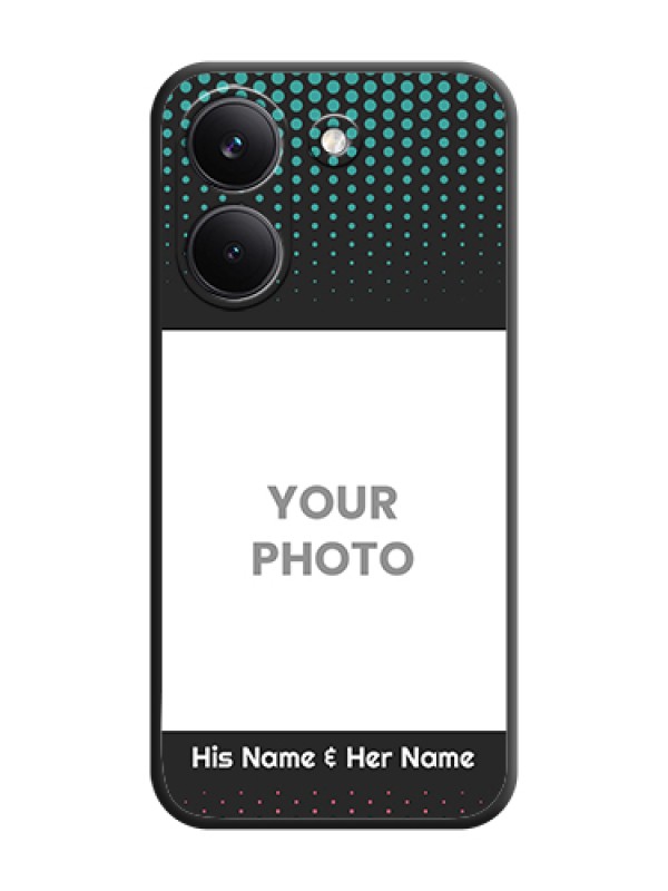 Custom Faded Dots with Grunge Photo Frame and Text On Space Black Custom Soft Matte Mobile Back Cover - Poco X8 Pro 5G - alternate view