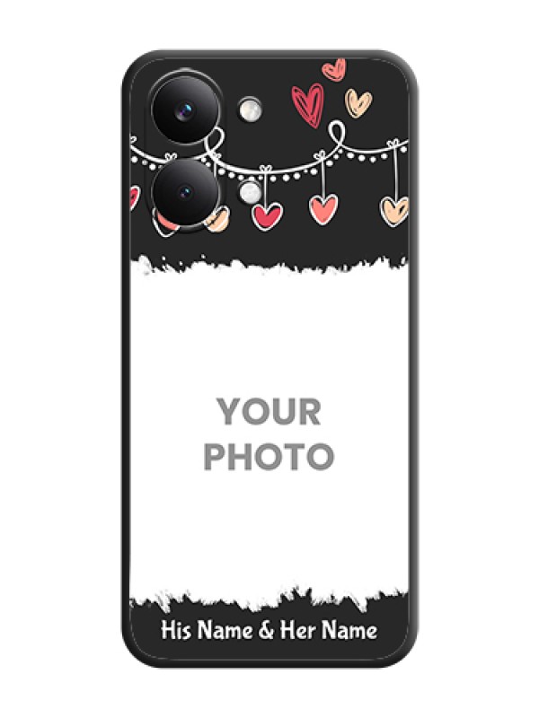 Custom Pink Love Hangings with Name On Space Black Custom Soft Matte Mobile Back Cover - Poco X8 Pro Max 5G - alternate view