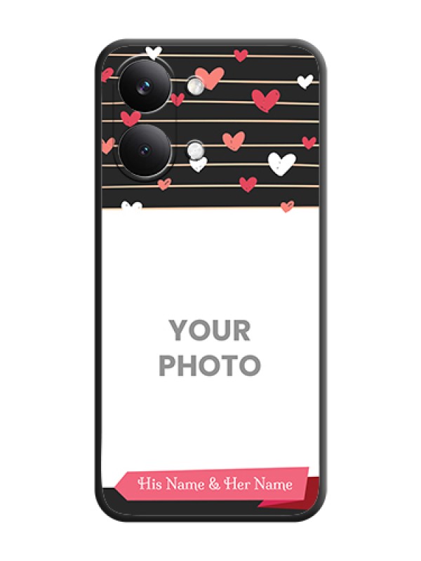 Custom Love Pattern with Name on Pink Ribbon on Photo On Space Black Custom Soft Matte Mobile Back Cover - Poco X8 Pro Max 5G - alternate view