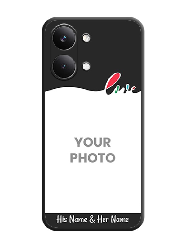 Custom Fall in Love Pattern with Picture on Photo On Space Black Custom Soft Matte Mobile Back Cover - Poco X8 Pro Max 5G - alternate view