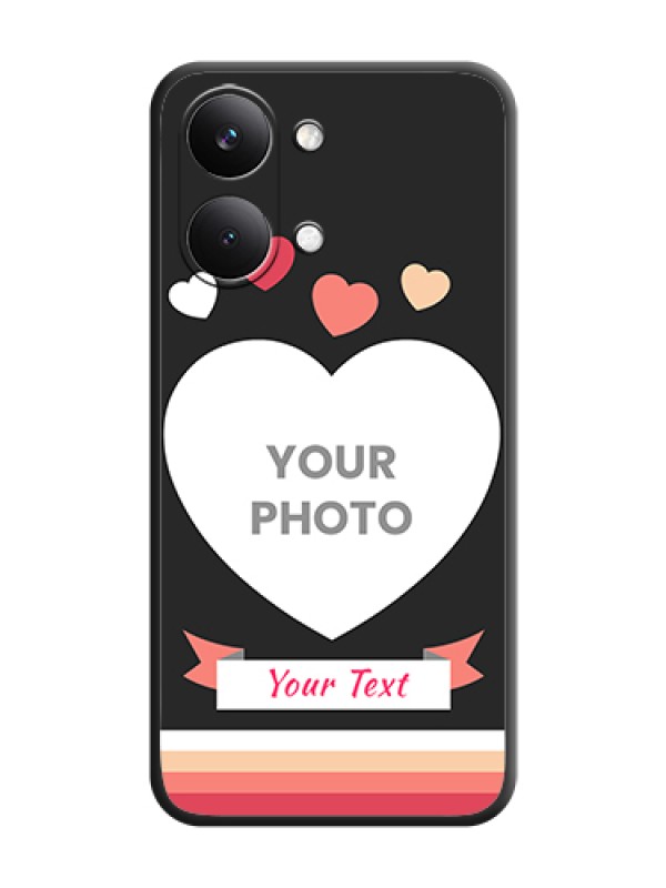 Custom Love Shaped Photo with Colorful Stripes On Space Black Custom Soft Matte Mobile Back Cover - Poco X8 Pro Max 5G - alternate view