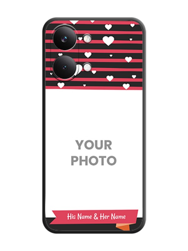 Custom White Color Love Symbols with Pink Lines Pattern On Space Black Custom Soft Matte Mobile Back Cover - Poco X8 Pro Max 5G - alternate view