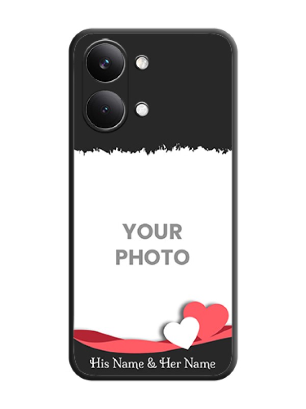 Custom Pin Color Love Shaped Ribbon Design with Text On Space Black Custom Soft Matte Mobile Back Cover - Poco X8 Pro Max 5G - alternate view