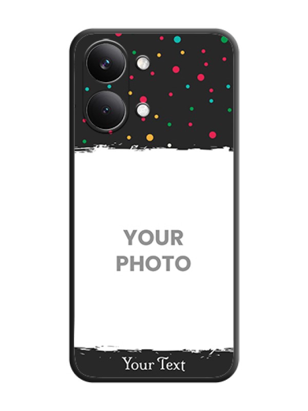 Custom Multicolor Dotted Pattern with Text On Space Black Custom Soft Matte Mobile Back Cover - Poco X8 Pro Max 5G - alternate view