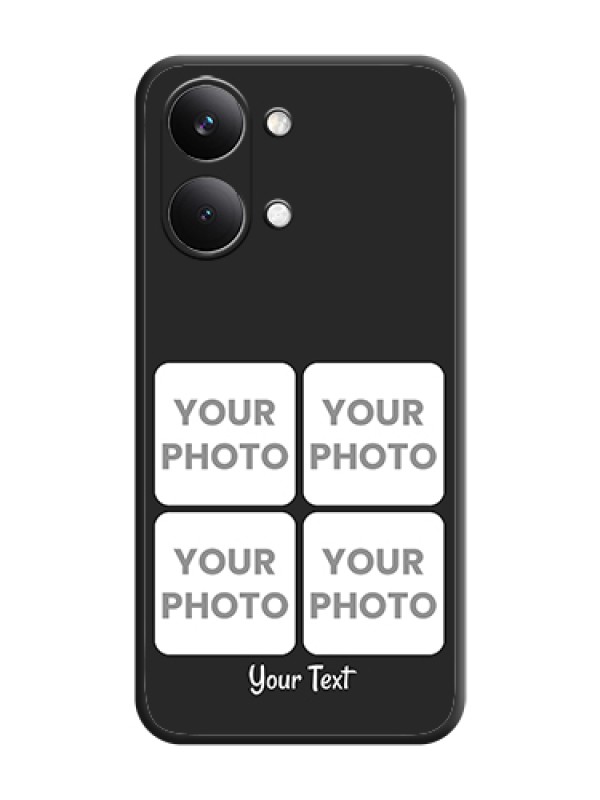 Custom Floral Art with 6 Image Holder on Photo On Space Black Custom Soft Matte Mobile Back Cover - Poco X8 Pro Max 5G - alternate view