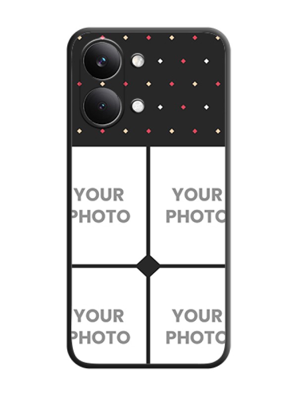 Custom Multicolor Dotted Pattern with 4 Image Holder On Space Black Custom Soft Matte Mobile Back Cover - Poco X8 Pro Max 5G - alternate view